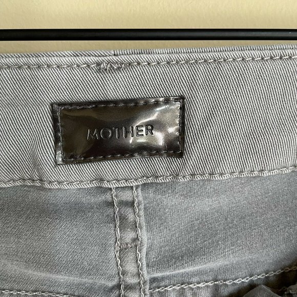 Mother The Looker Gray Raw Hem Ankle Jeans - 27 - Picture 3 of 10